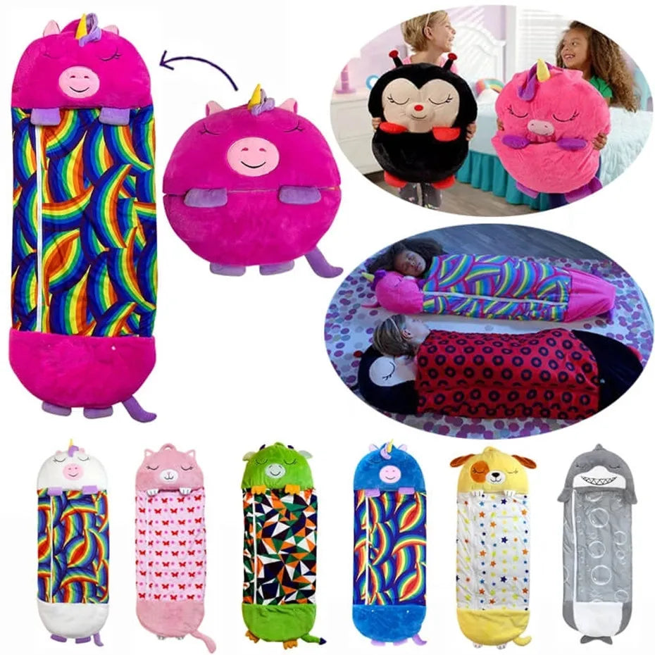 Children's Cartoon Sleeping Bag With Pillow