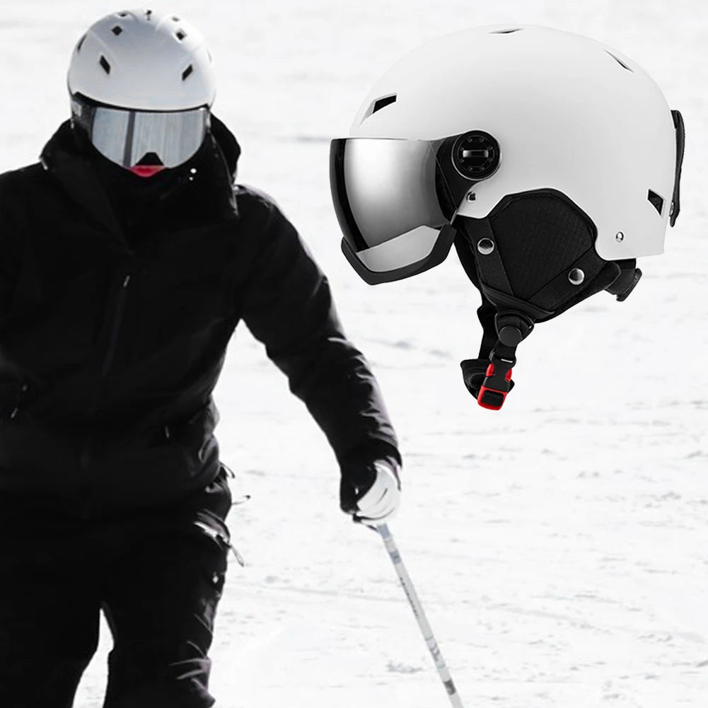 Winter Ski Helmet with Goggles Snowboard Helmet ABS Shell Protective EPS Foam Bike Helmet for Men Women Youth