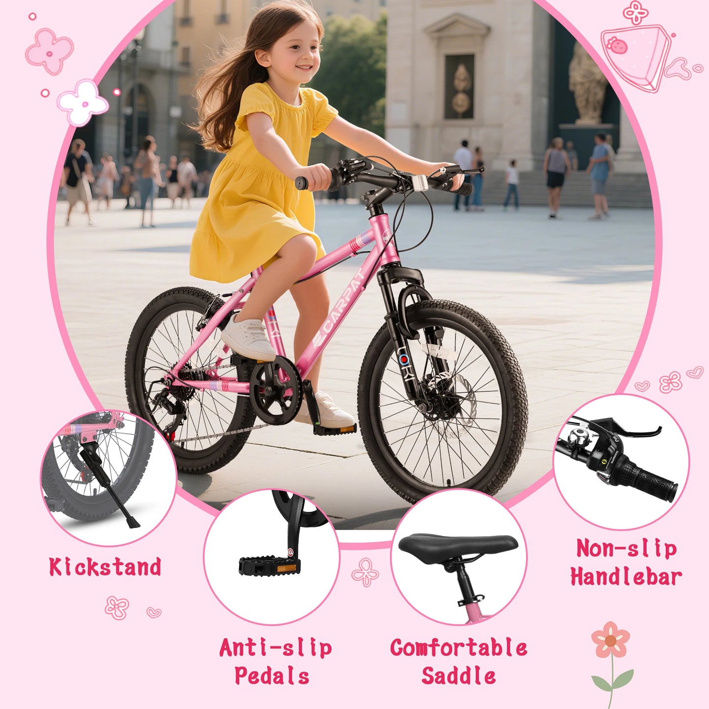 Ecarpat Kids’ Bike 20-Inch Wheel Mountain Bike,