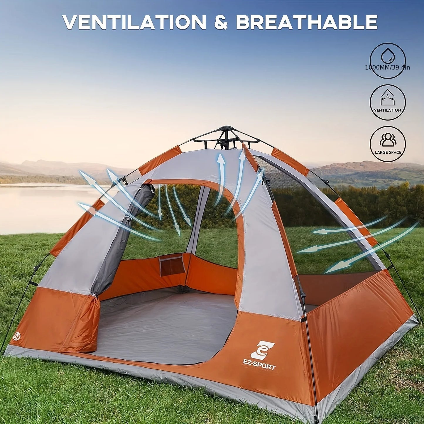Pop Up Camping Tent 4/Person Easy Set-Up