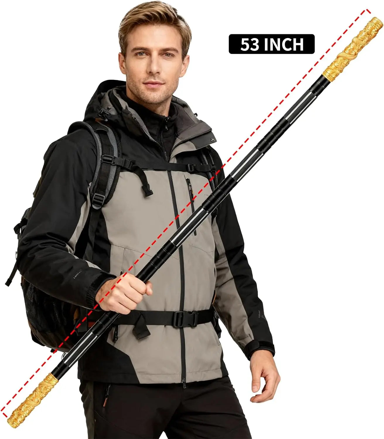 Tactical Hiking Stick-53' Trekking Poles  Hiking/Cosplay