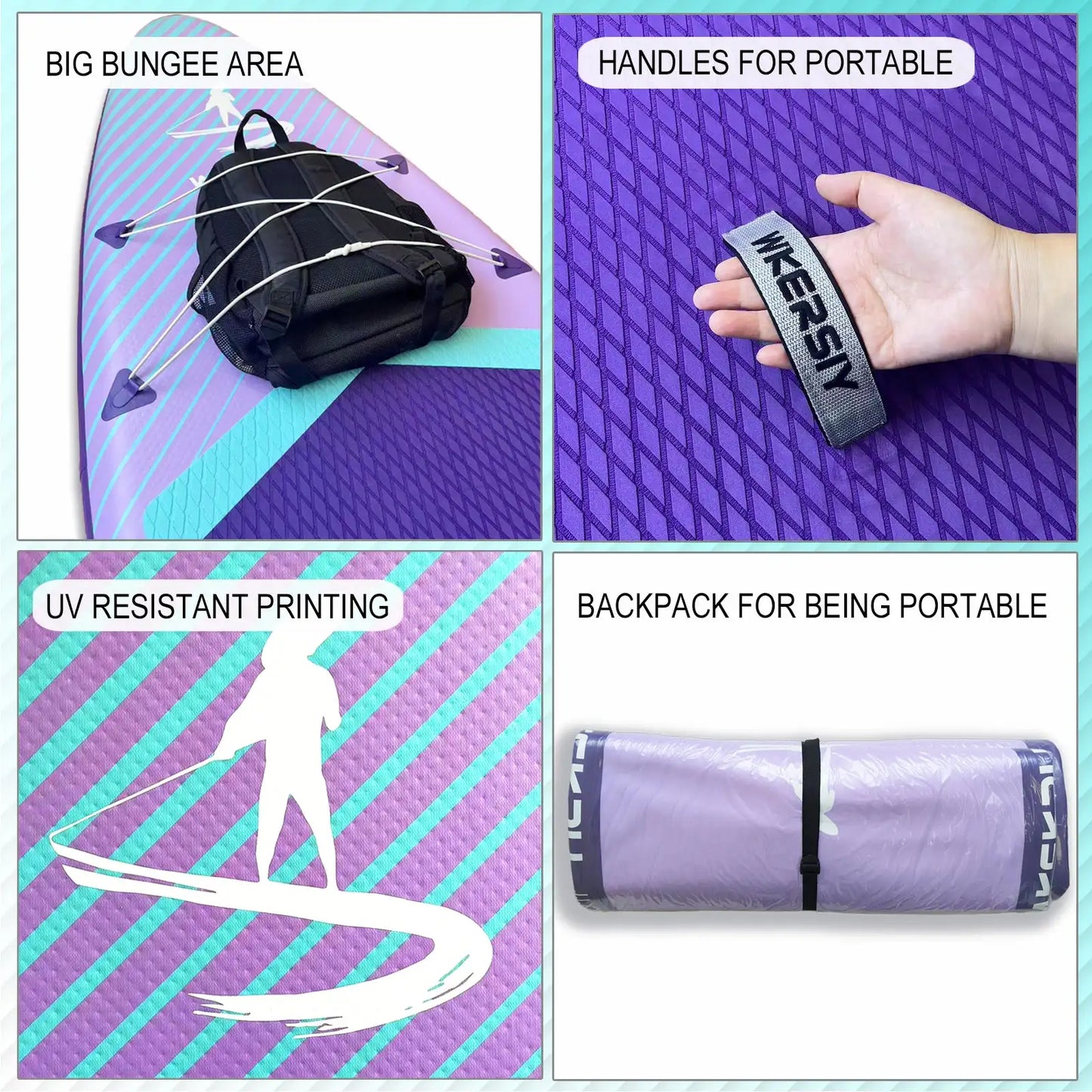 WKERSIY paddle board surfboard 11ft Purple