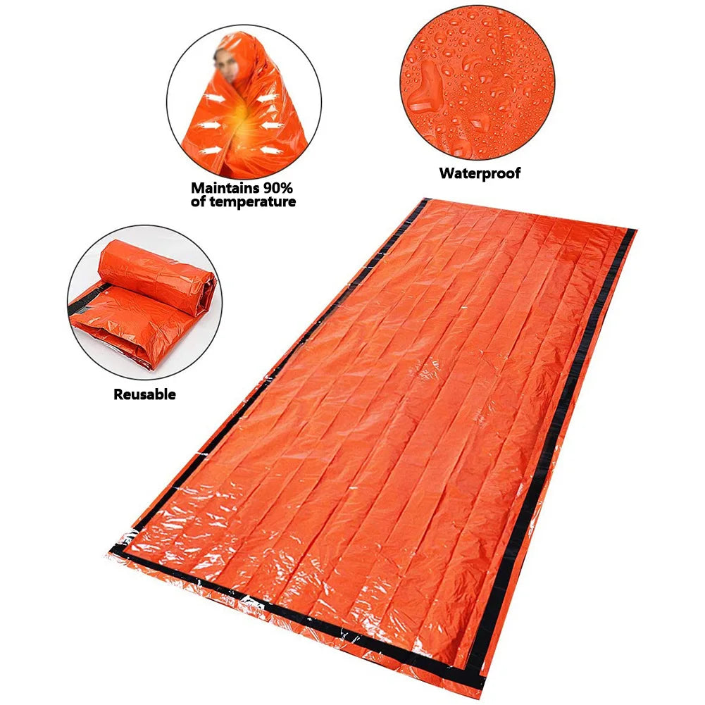 2/3/6pcs Emergency Blanket Waterproof Survival Sleeping Bag