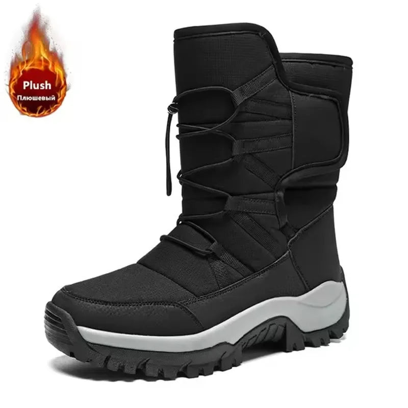 New Warm Men Plush Snow Boots High-Top