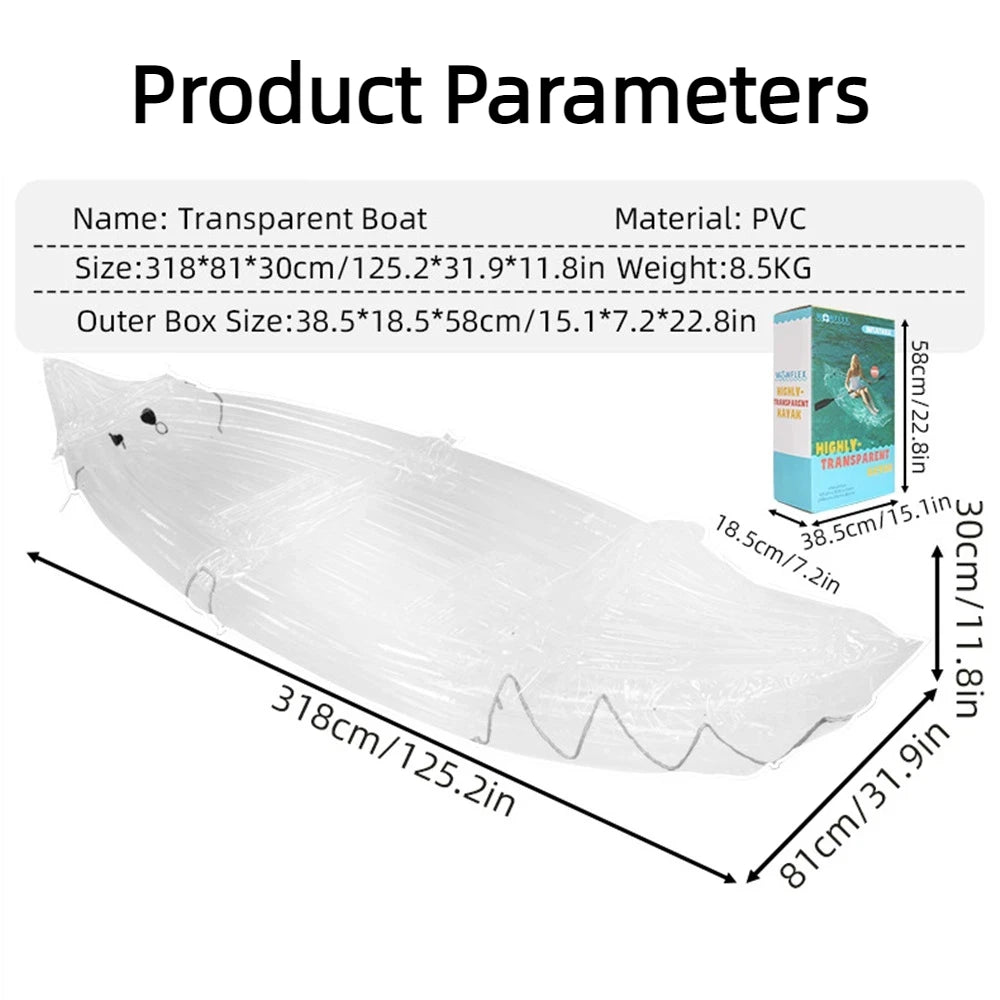 Transparent Kayak, Multi-Person Inflatable Boat