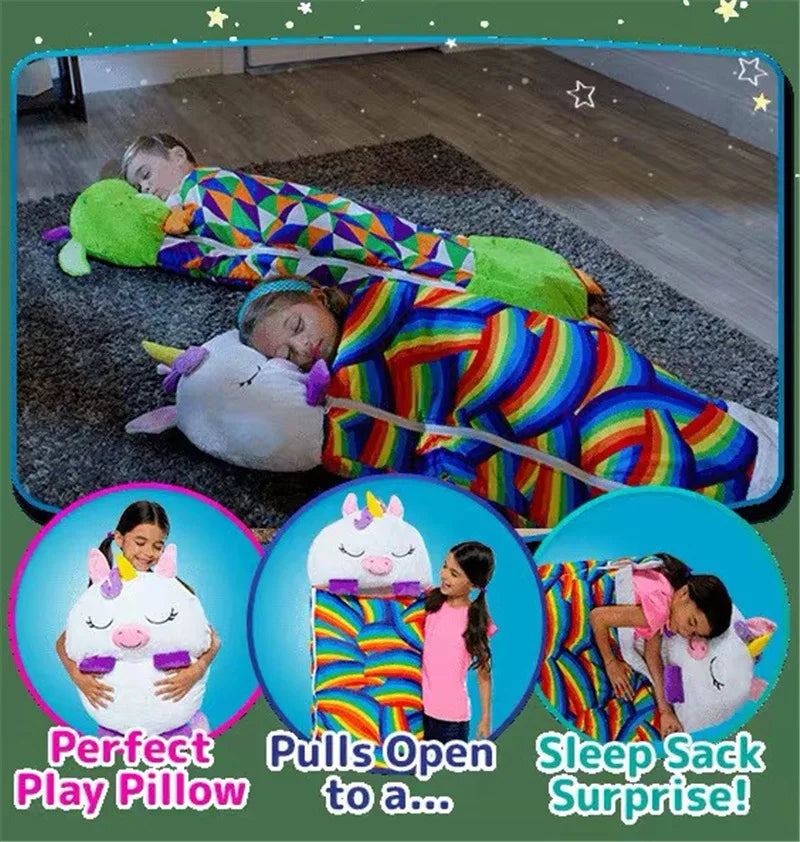 Children's Cartoon Sleeping Bag With Pillow