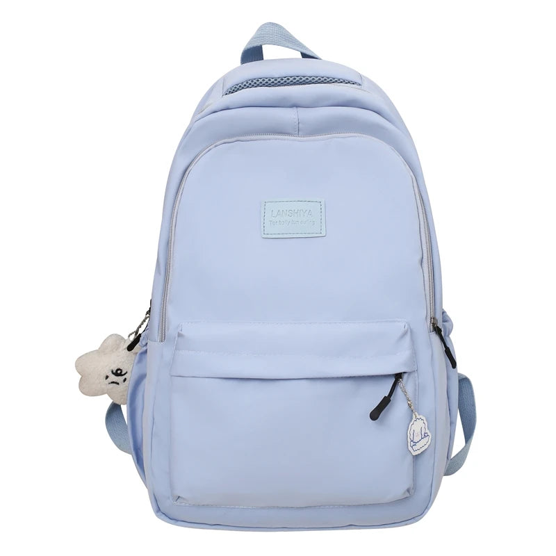 Large Capacity Solid Color Backpack for Students,