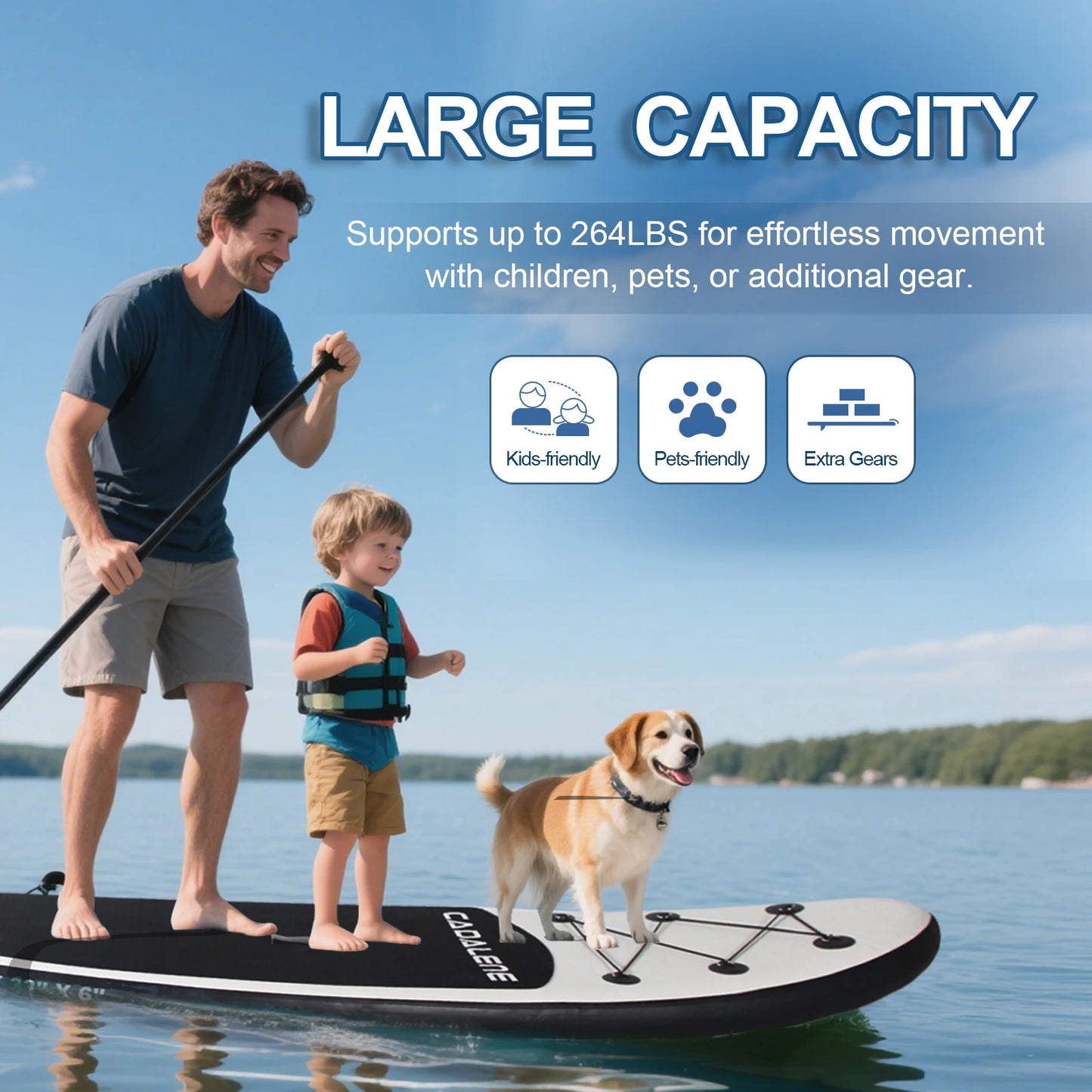 CADALENE Inflatable Stand-Up Paddle Board with  Accessories