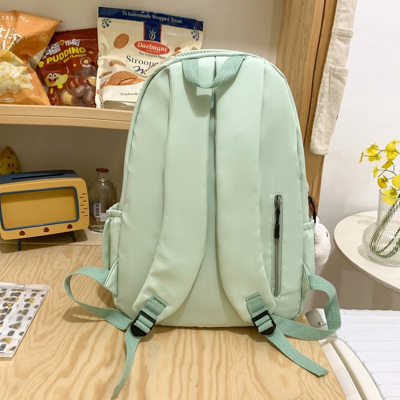 Large Capacity Solid Color Backpack for Students,