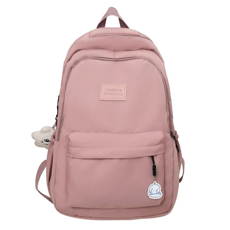 Large Capacity Solid Color Backpack for Students,