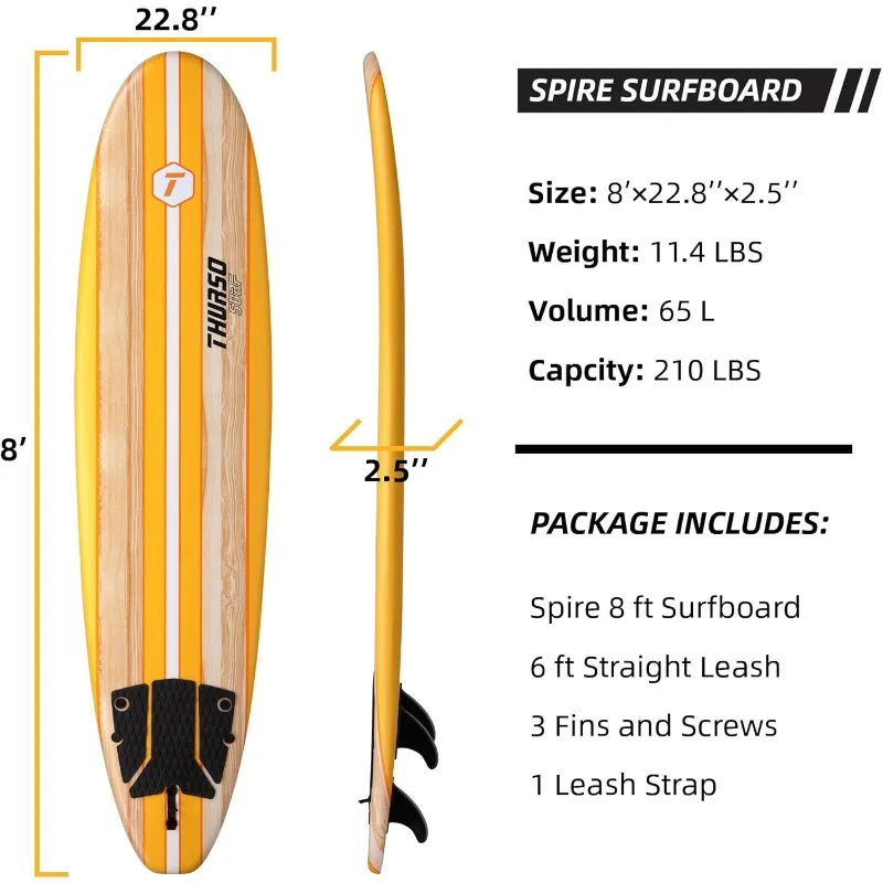 Soft-Top Foam Beginner Surfboard for Adults/Kids
