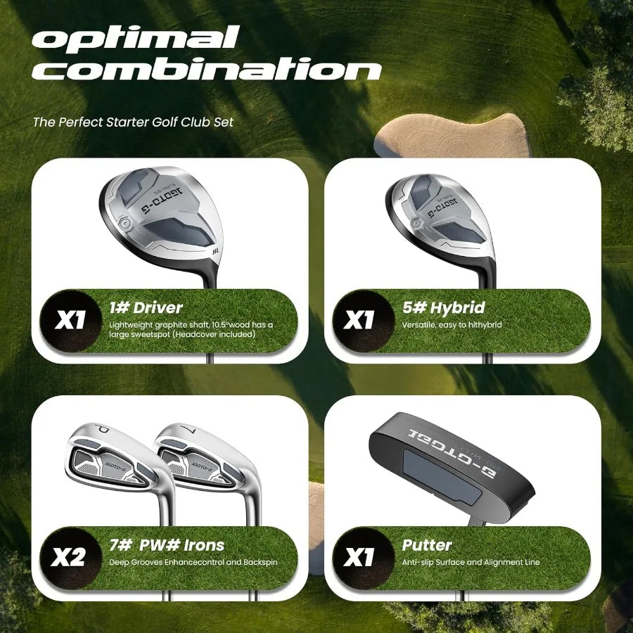 7 Pieces Golf Clubs  Right/Left Handed