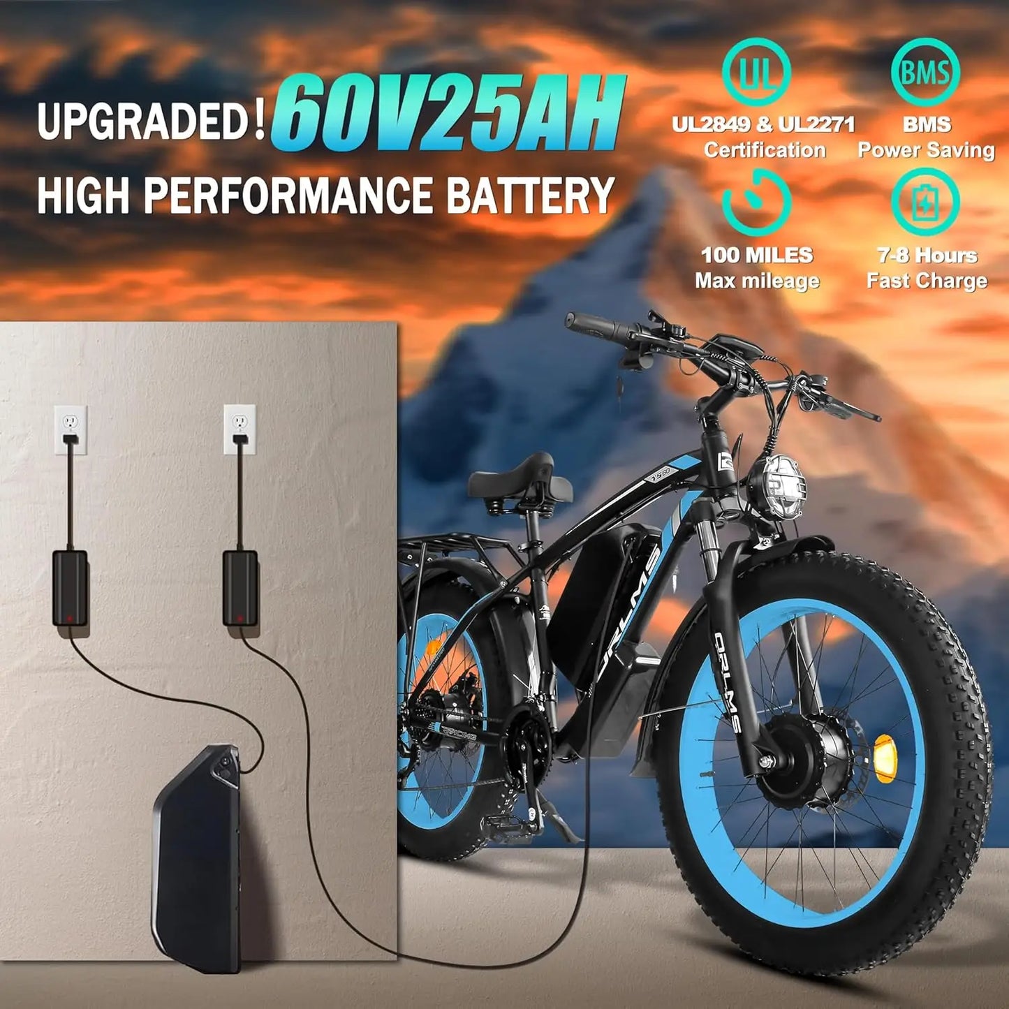 TS60 5000W Dual Motor E-Bike,