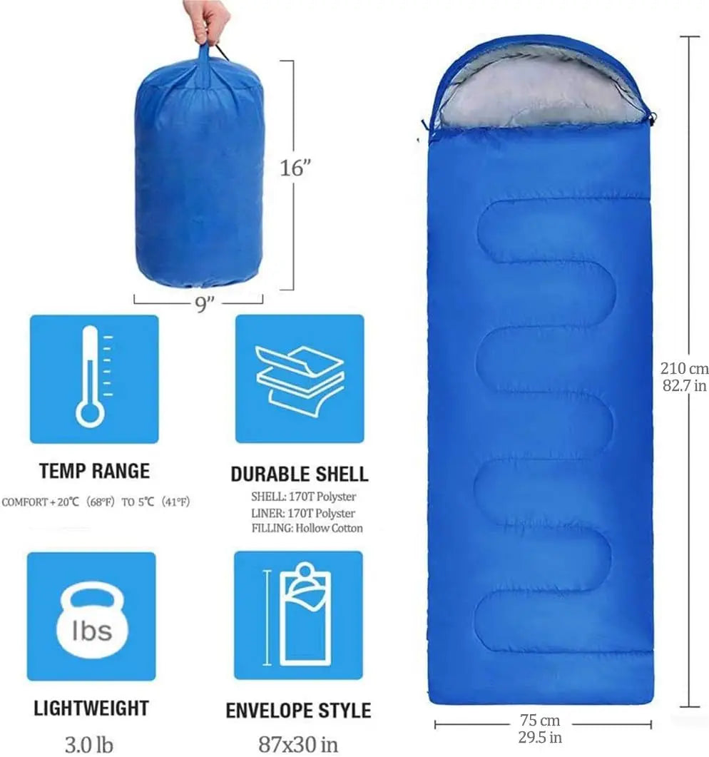 Envelope with Cap Sleeping Bag, 5-20 Degree