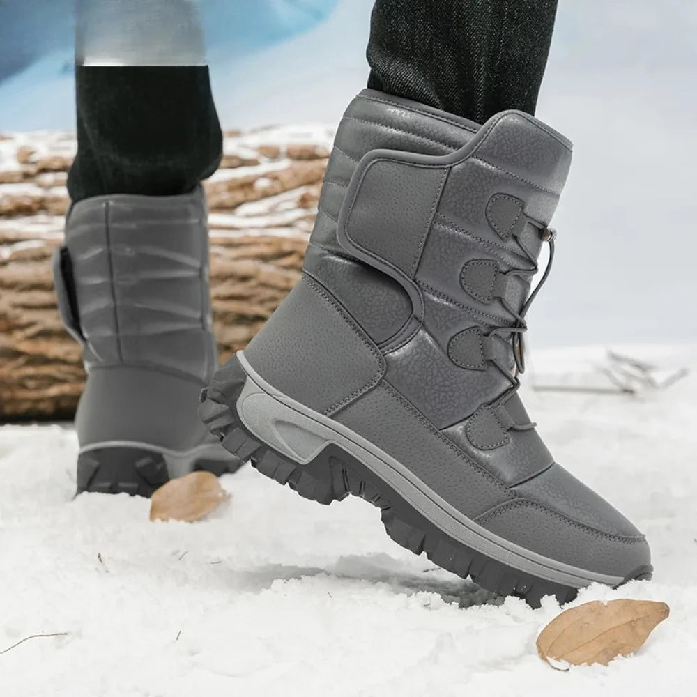 New Warm Men Plush Snow Boots High-Top