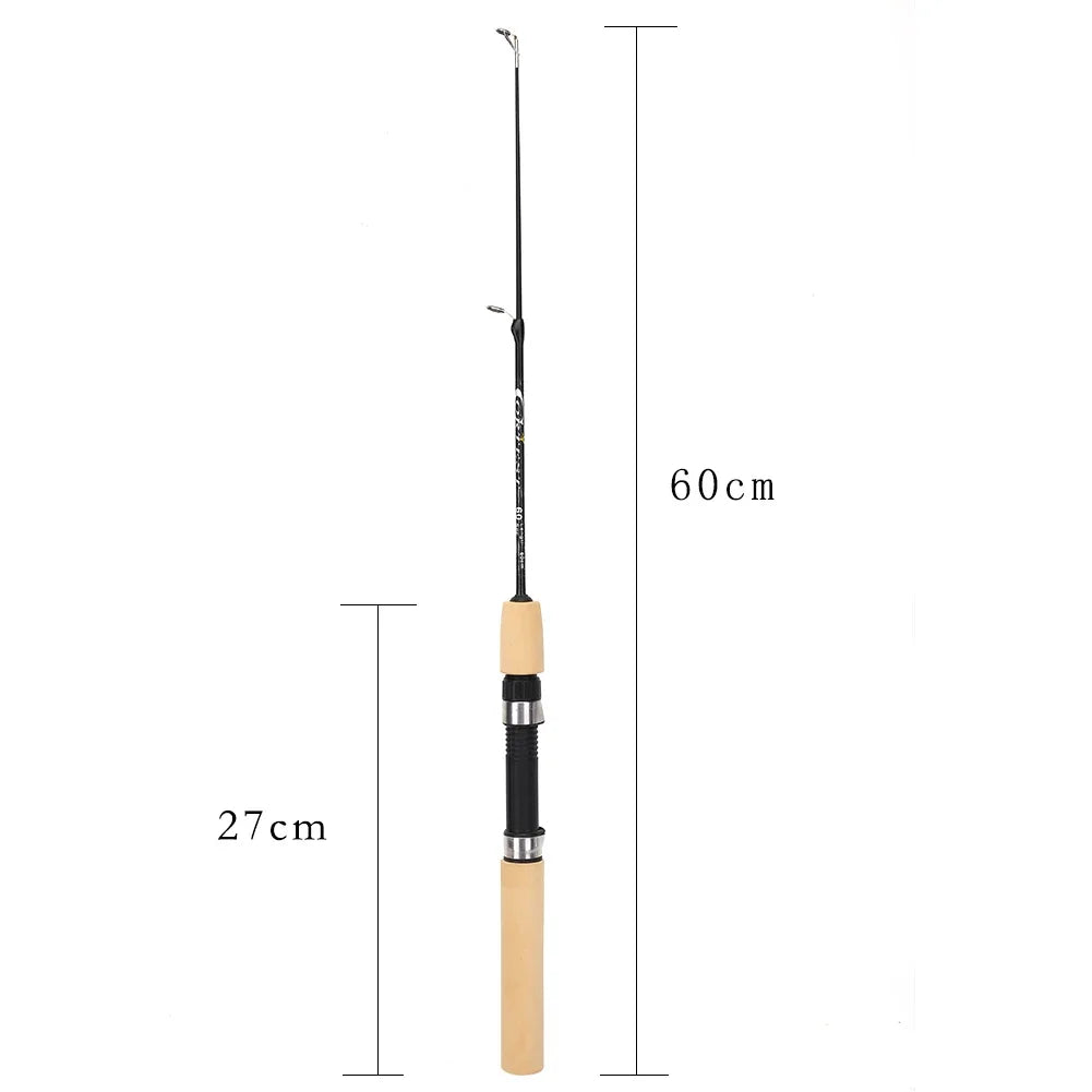 60/80/100cm Ice Fishing Pole Portable Carbon Pole