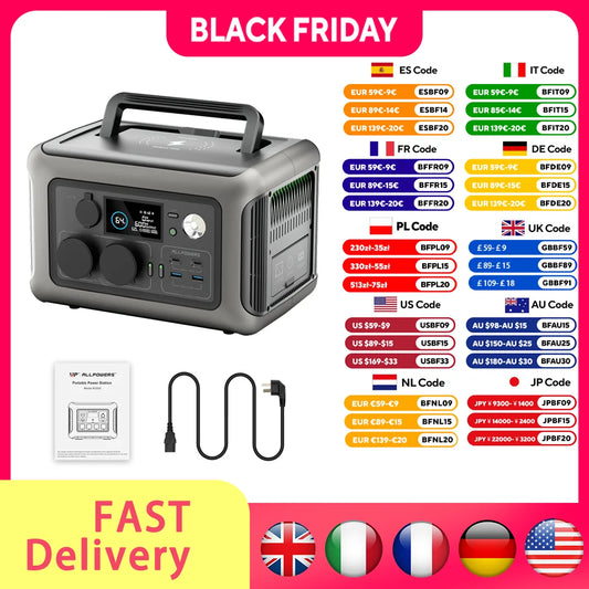 ALLPOWERS Portable Power Station R600, 299Wh