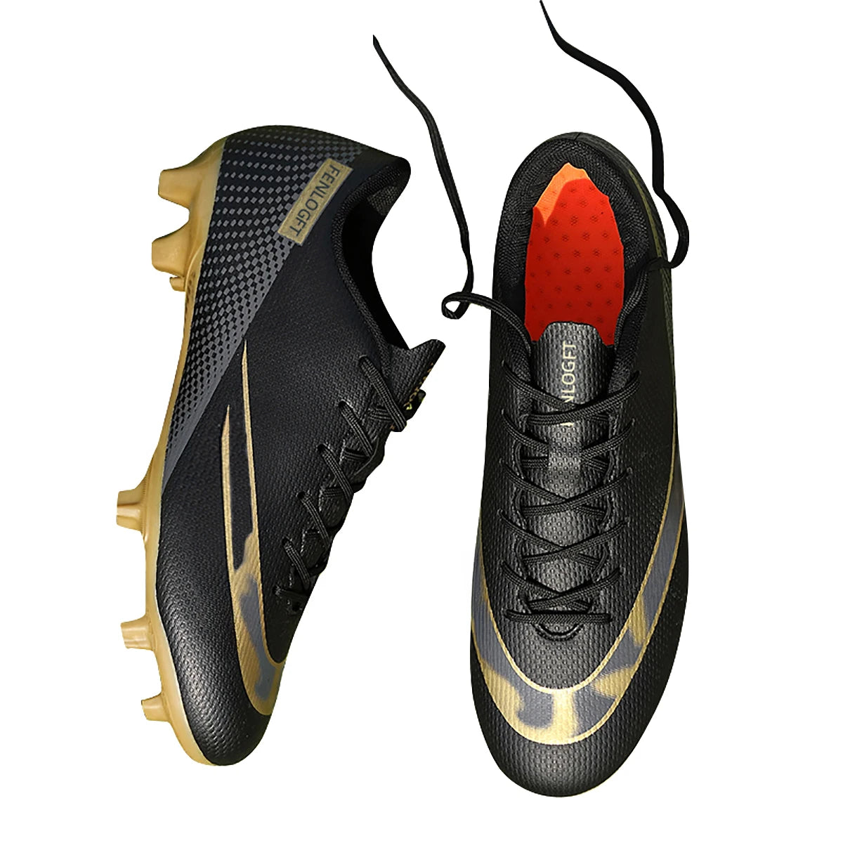 Unisex Leather Soccer Cleats with Lace-Up Closure