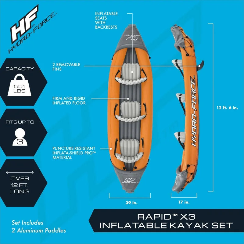 Hydro-Force 9'2"x 34"  Inflatable Kayak Set