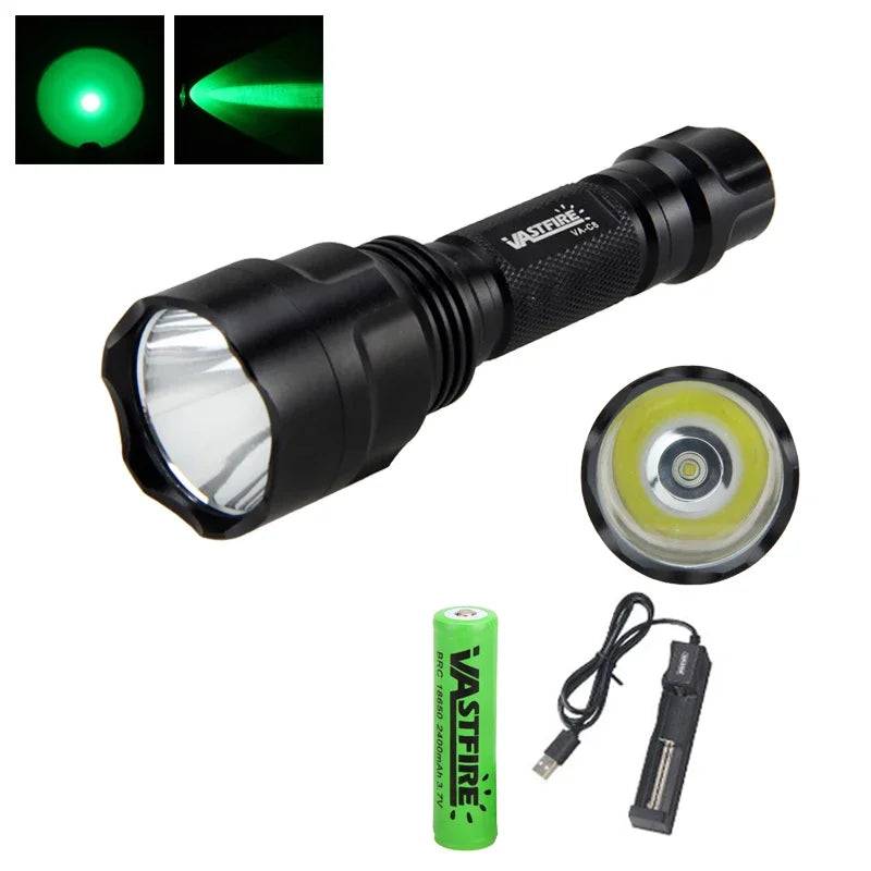 LED Flashlight White/Green/Red Tactical Hunting Rifle Lantern