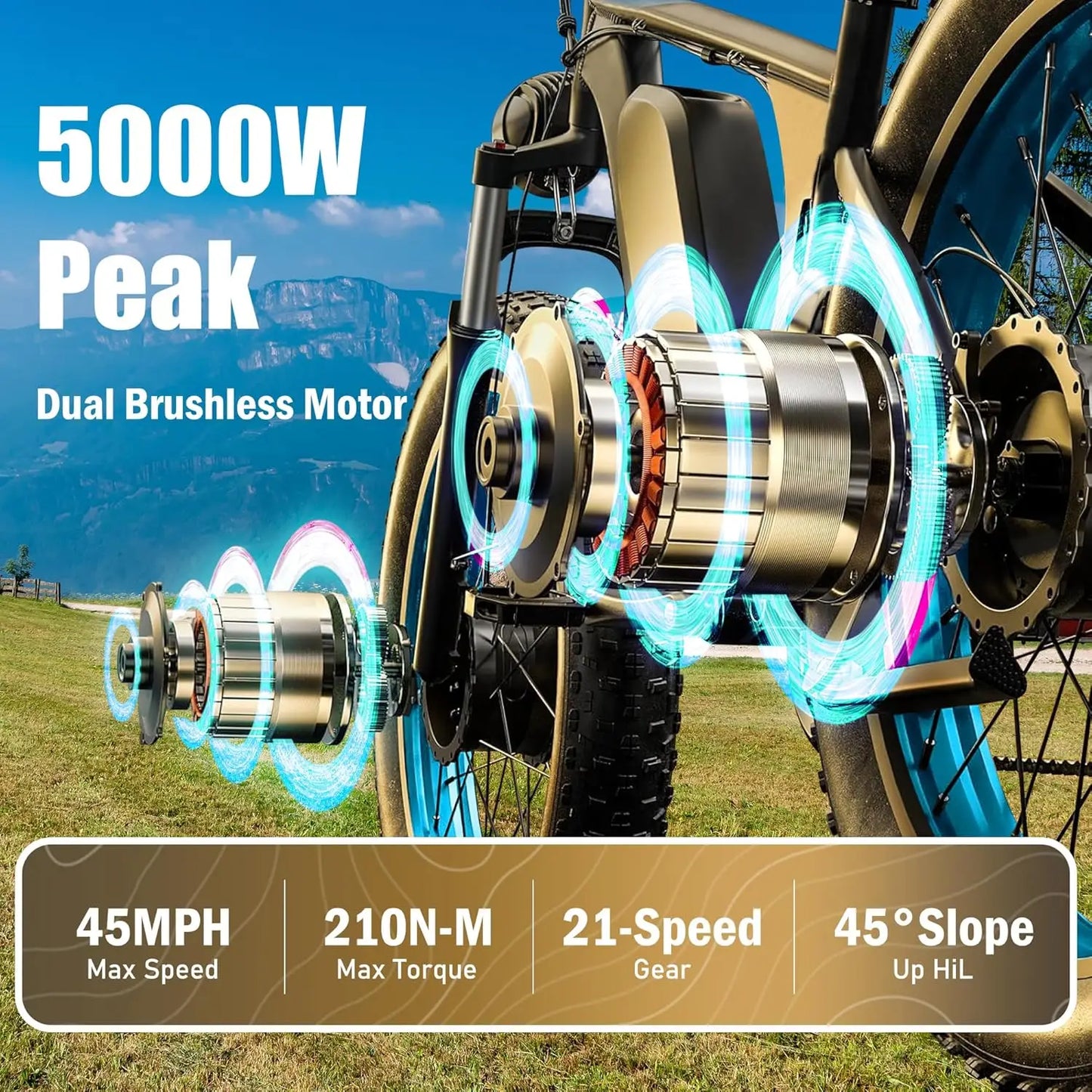 TS60 5000W Dual Motor E-Bike,