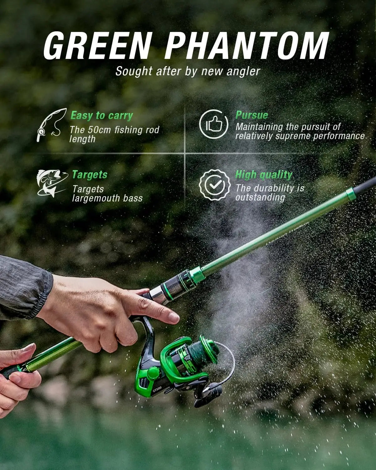 Fishing Rod/Reel Combo, Travel Kit w/Carrier Bag