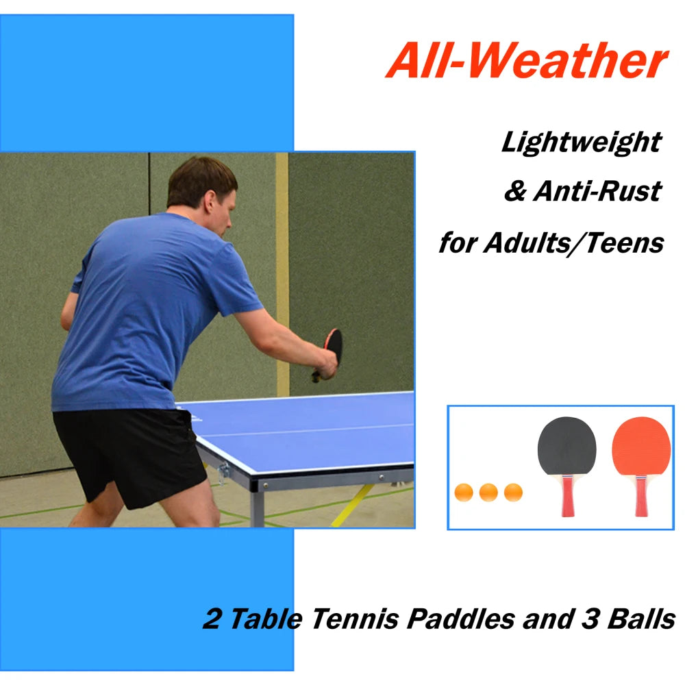 6ft Foldable Portable Ping Pong Table Set