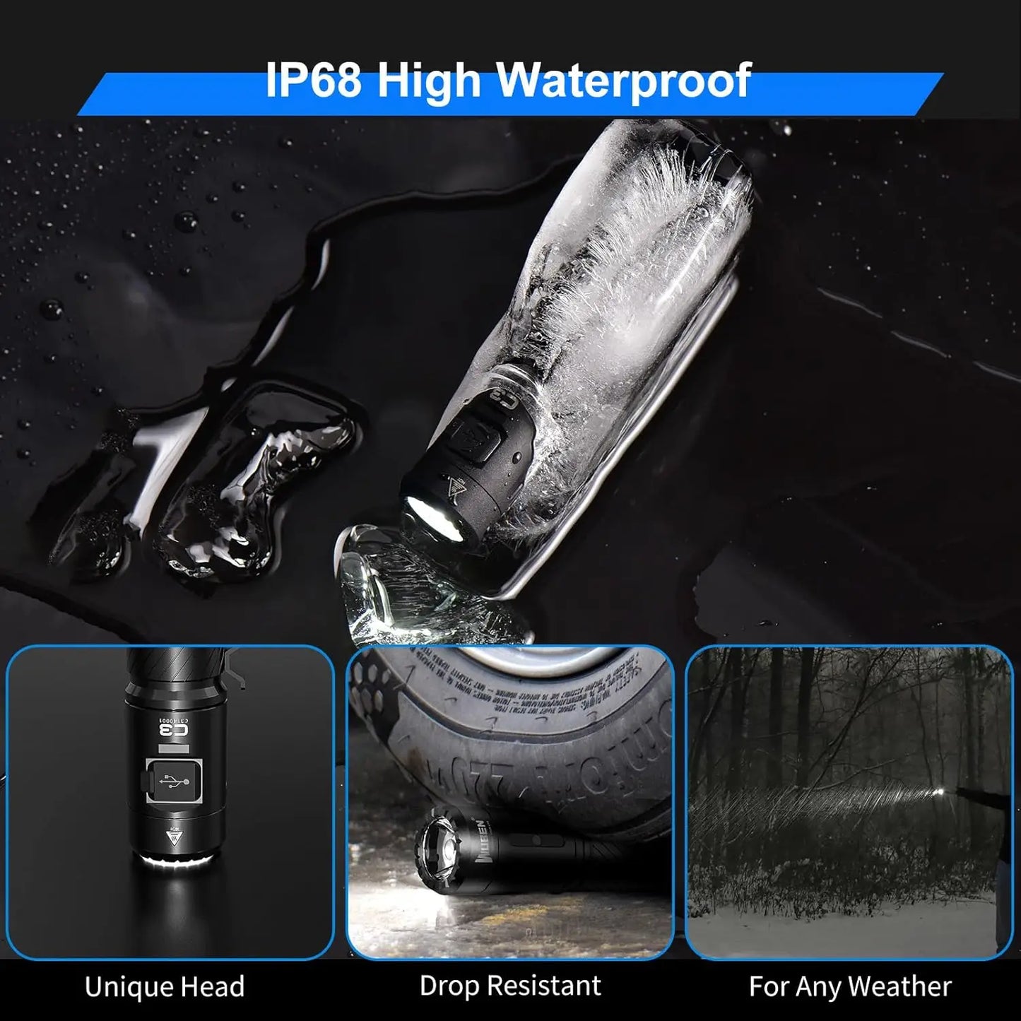 WUBEN C3 Flashlight Tactical Flashlight for Camping/Hunting