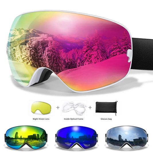 Anti-Fog SKI/Snowboard Goggles with Night Vison