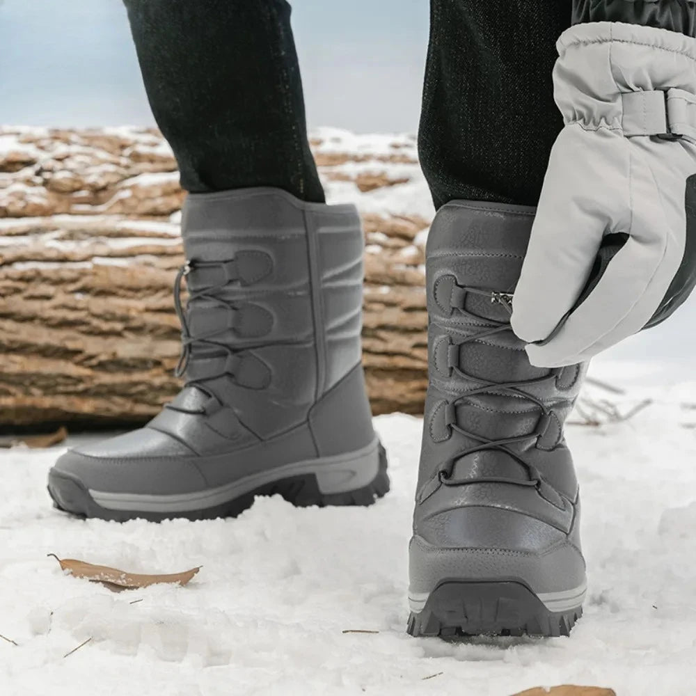 New Warm Men Plush Snow Boots High-Top