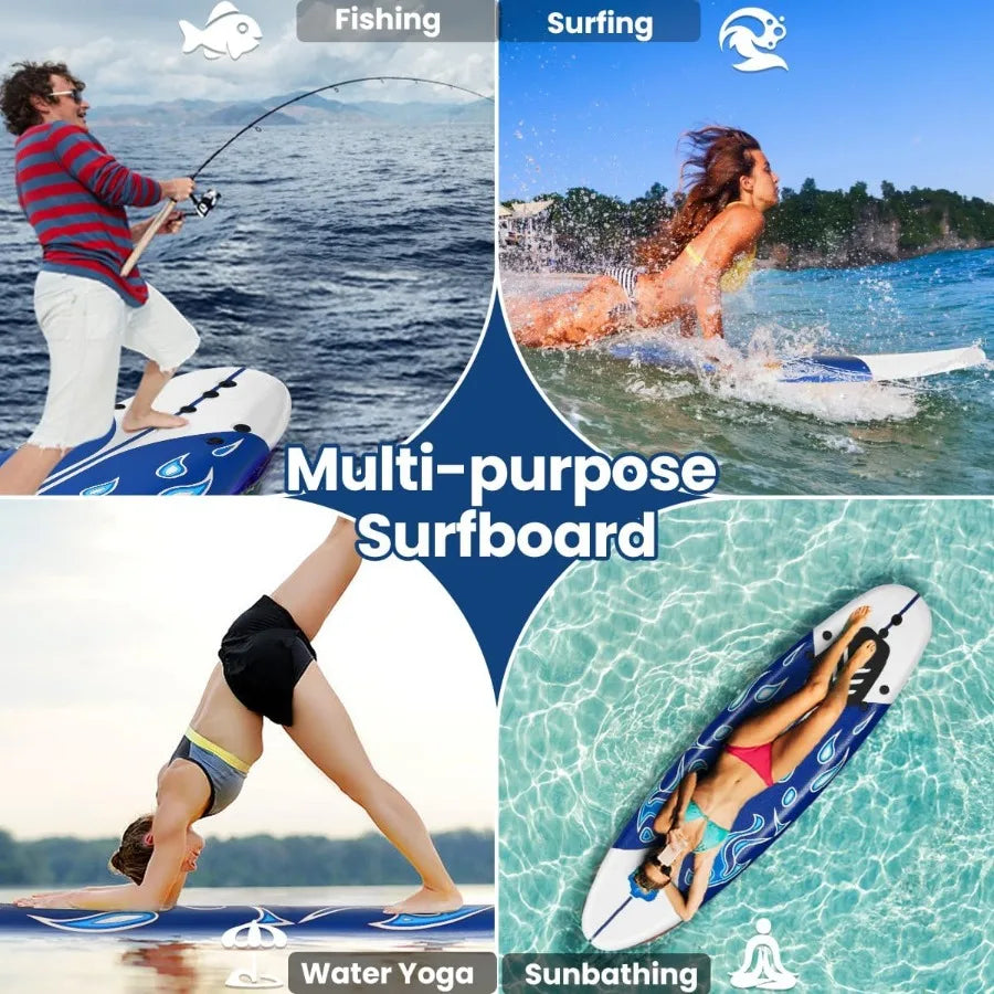 6' Surfboard Surfing Board with Removable Fins