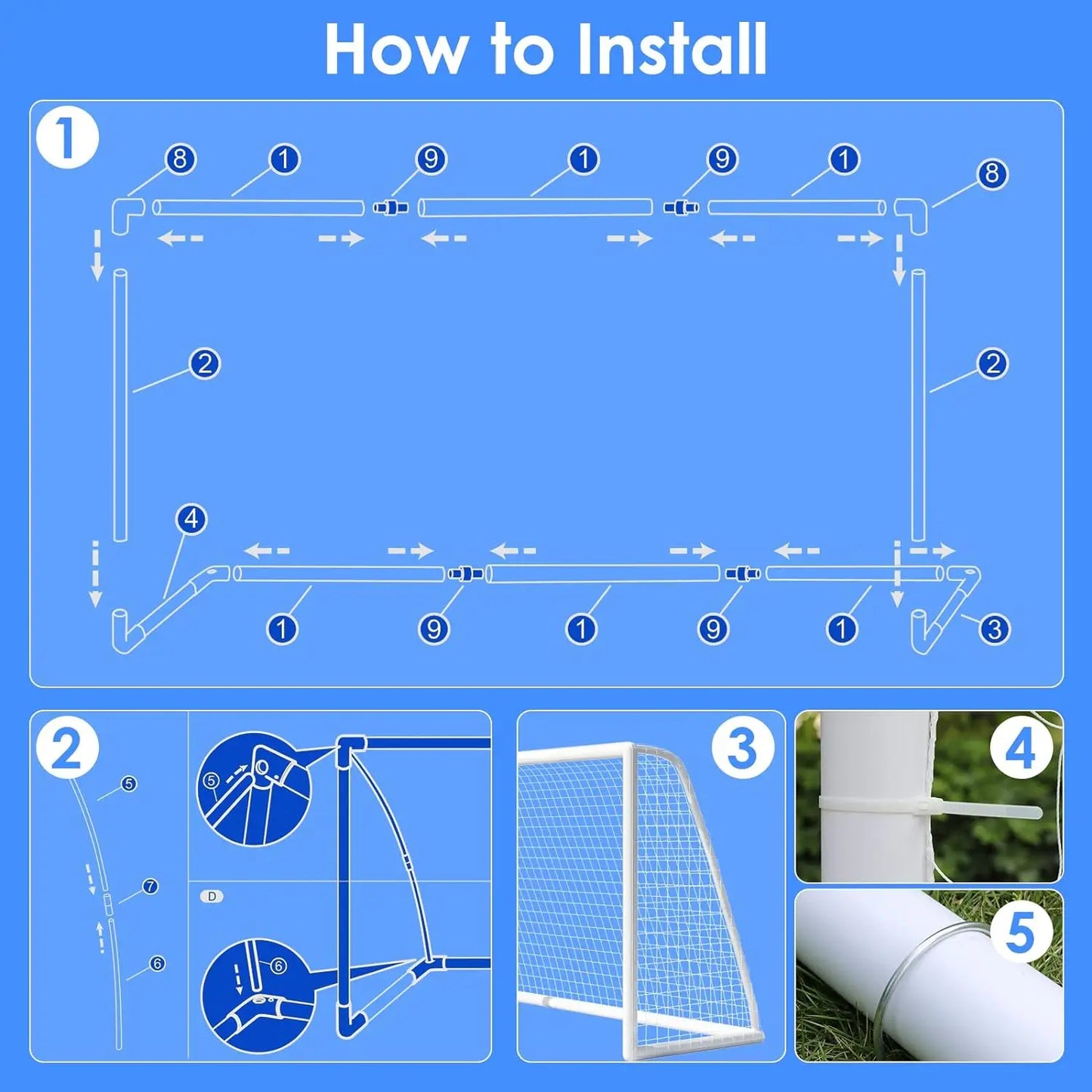 Portable Soccer Goal Ground Stakes, Soccer Goal X2