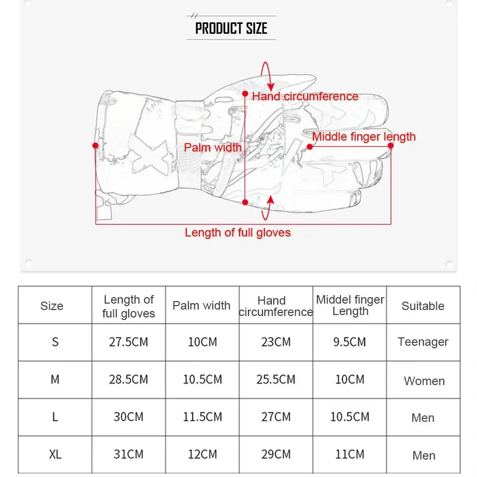 Winter Ski Gloves Men/Women Waterproof Thermal Gloves