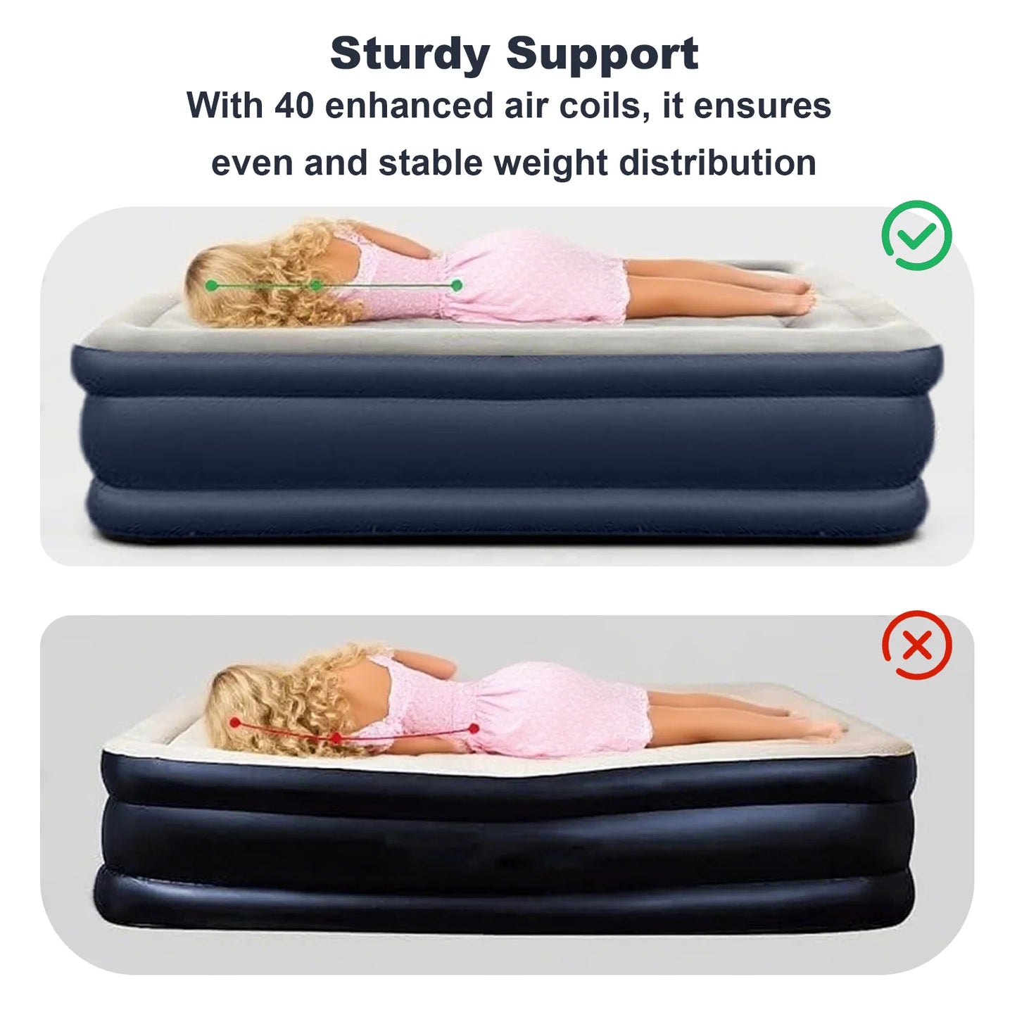 1-2 Person PVC Automatic Inflatable Mattress Camping/Home