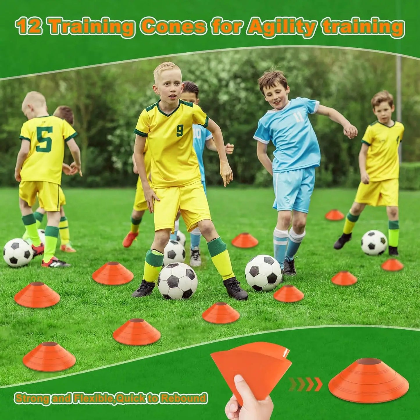 Collapsible Soccer Goal, 12×6 ft /6×4 ft Portable