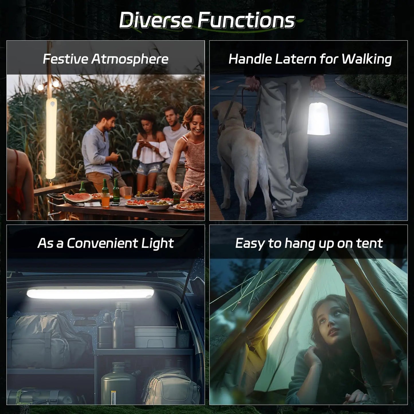 SELORSS Rechargeable Portable Camping Strong Light