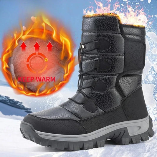 New Warm Men Plush Snow Boots High-Top