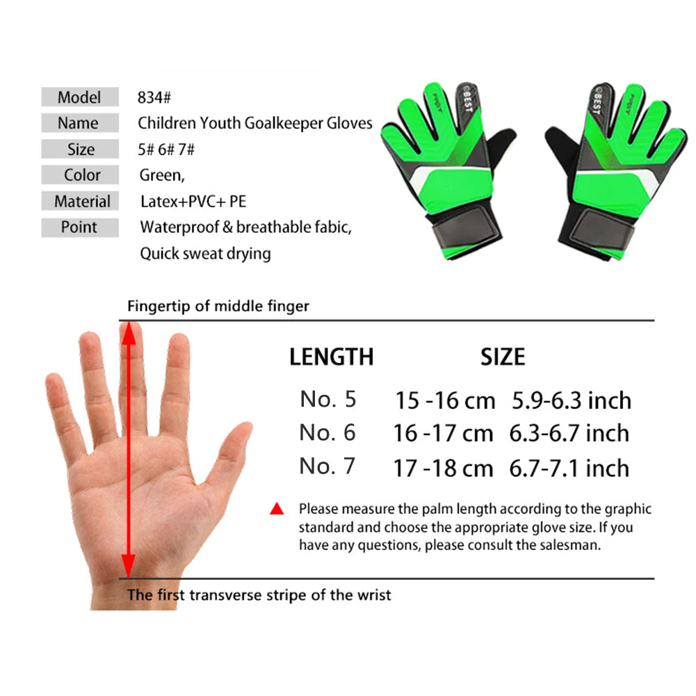 Latex Soccer Hand Protection Gloves  For Kids