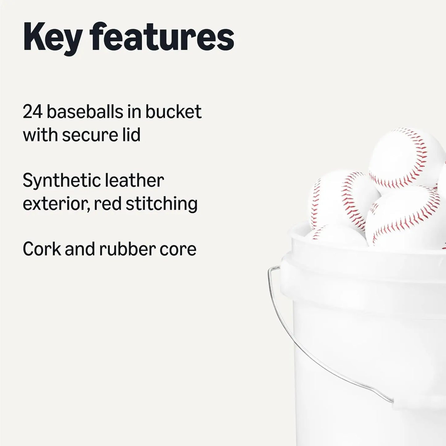 24 Practice Baseballs With Storage Bucket