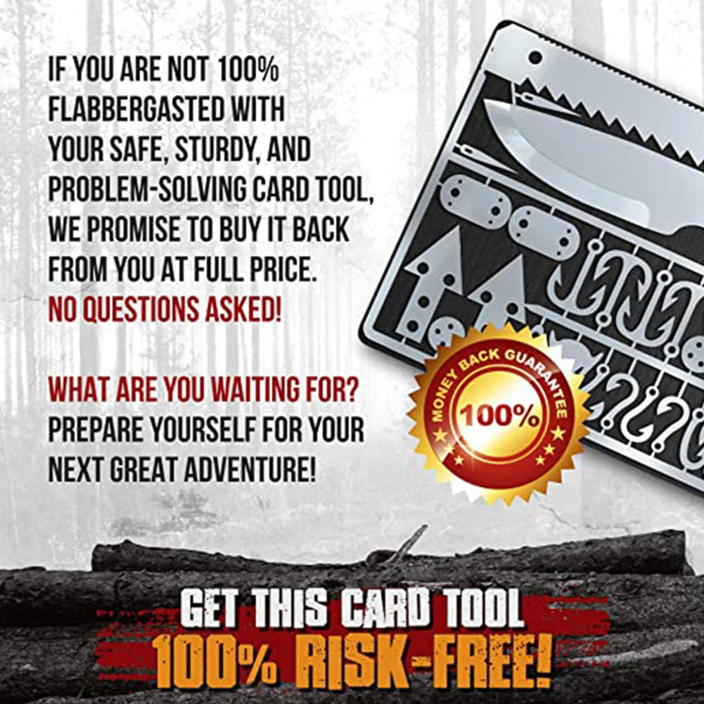 Outdoor EDC Survival Fishing Hook Card Camping Hiking Multifunctional Tool Cards