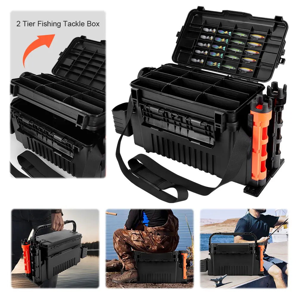 Large Fishing Box Organizer Double Layer Multi-function