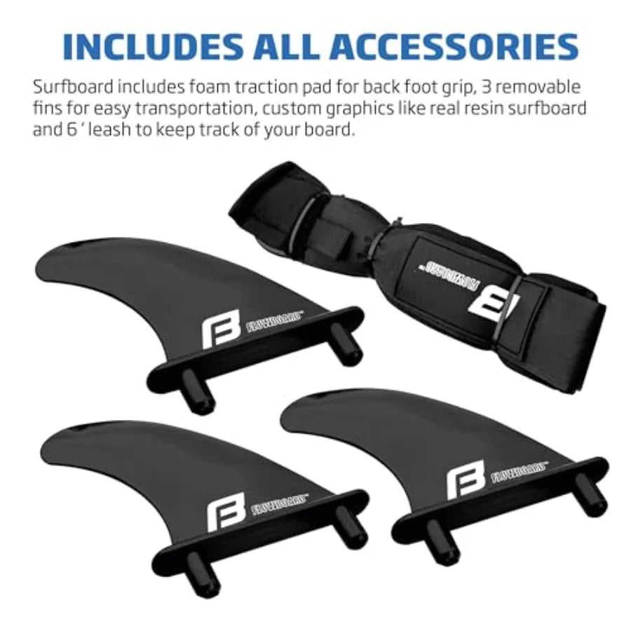 Surfboard Softboard Foam - Include (3) Fins 6’ Foot Leash
