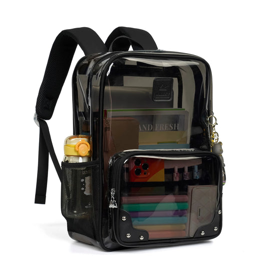 Clear Women's Backpack Heavy Duty Transparent  Bookbag