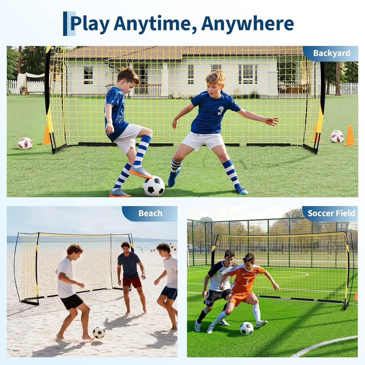 12x6 FT Soccer Goal Backyard, Portable Soccer Net