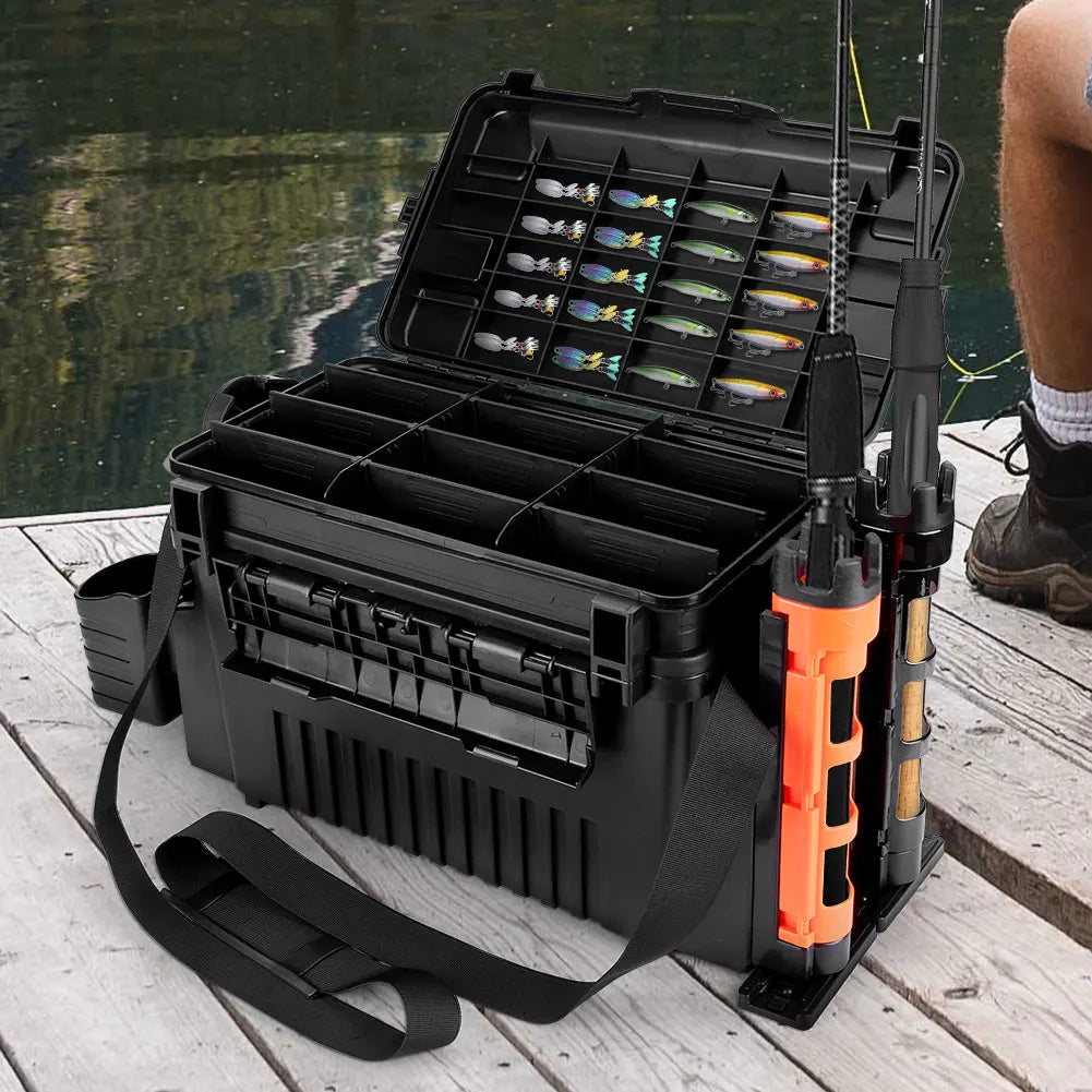 Large Fishing Box Organizer Double Layer Multi-function