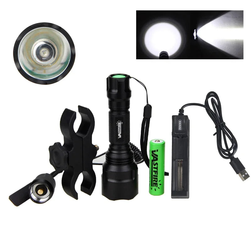 LED Flashlight White/Green/Red Tactical Hunting Rifle Lantern