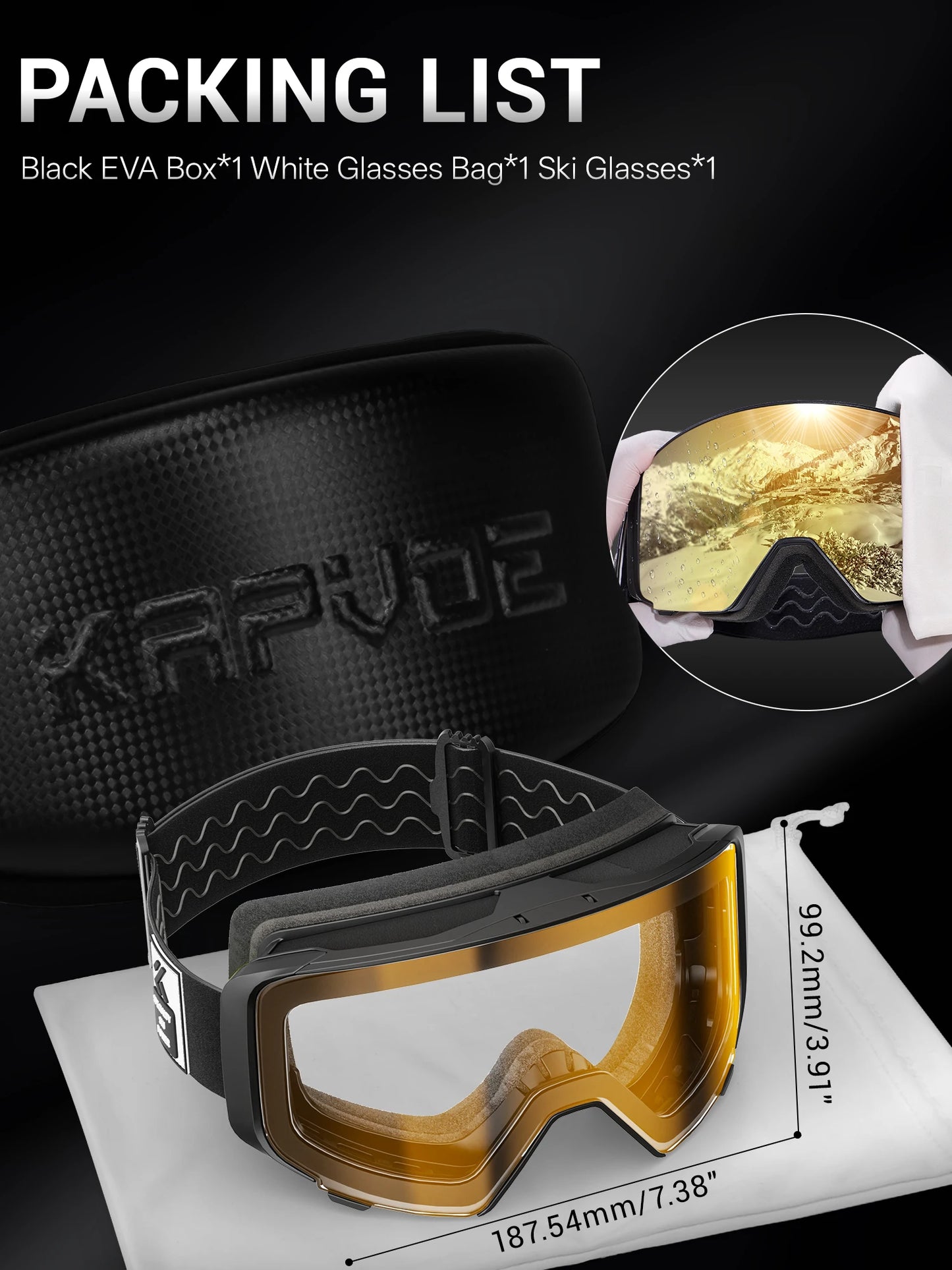 KAVOE Outdoor Photochromic Ski/Snowboard Goggles Anti-FOG