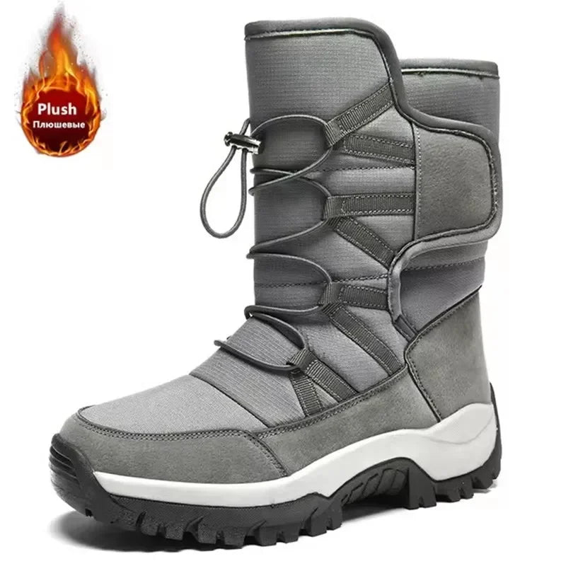 New Warm Men Plush Snow Boots High-Top