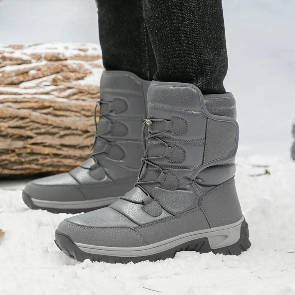 New Warm Men Plush Snow Boots High-Top