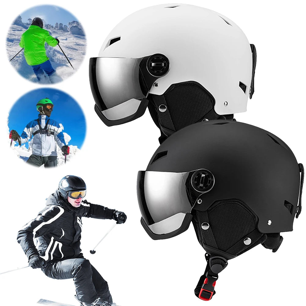 Winter Ski Helmet with Goggles Snowboard Helmet ABS Shell Protective EPS Foam Bike Helmet for Men Women Youth